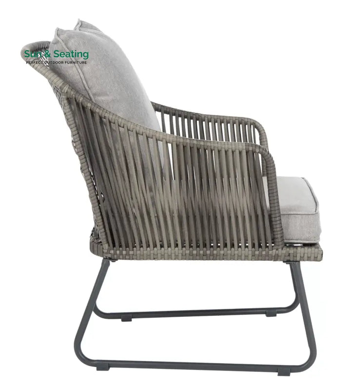 Aadhan Outdoor Patio Seating Set 2 Chairs and 1 Table Set (Grey) Coffee Table Sets