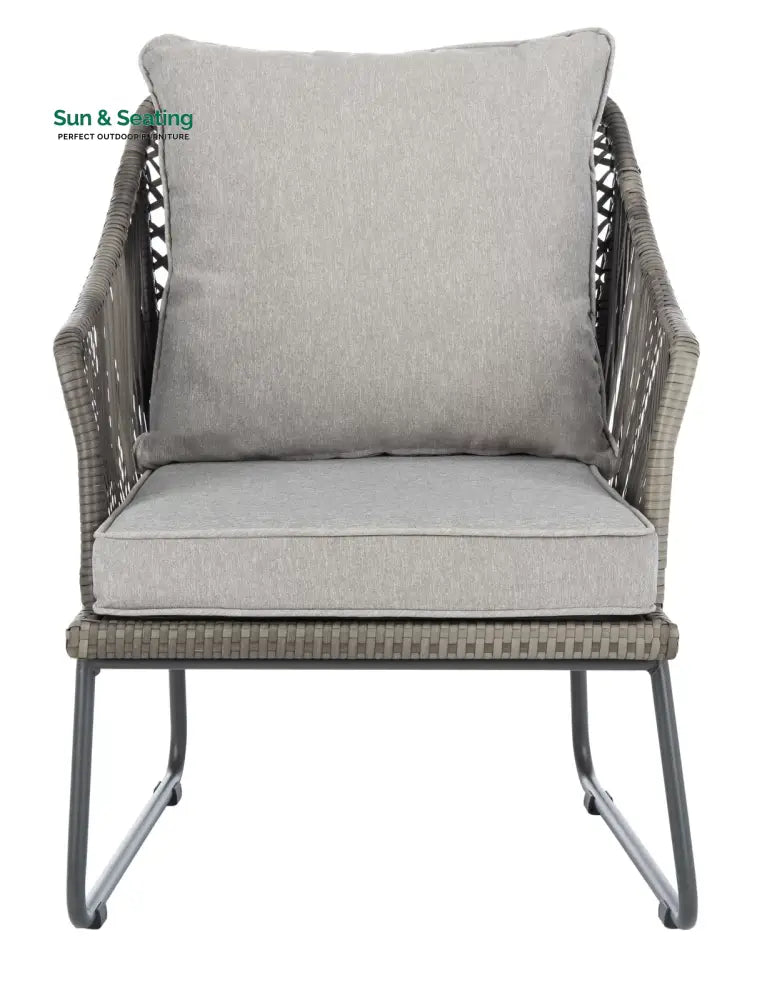 Aadhan Outdoor Patio Seating Set 2 Chairs and 1 Table Set (Grey) Coffee Table Sets