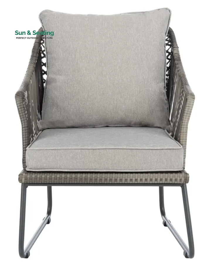 Aadhan Outdoor Patio Seating Set 2 Chairs and 1 Table Set (Grey) Coffee Table Sets