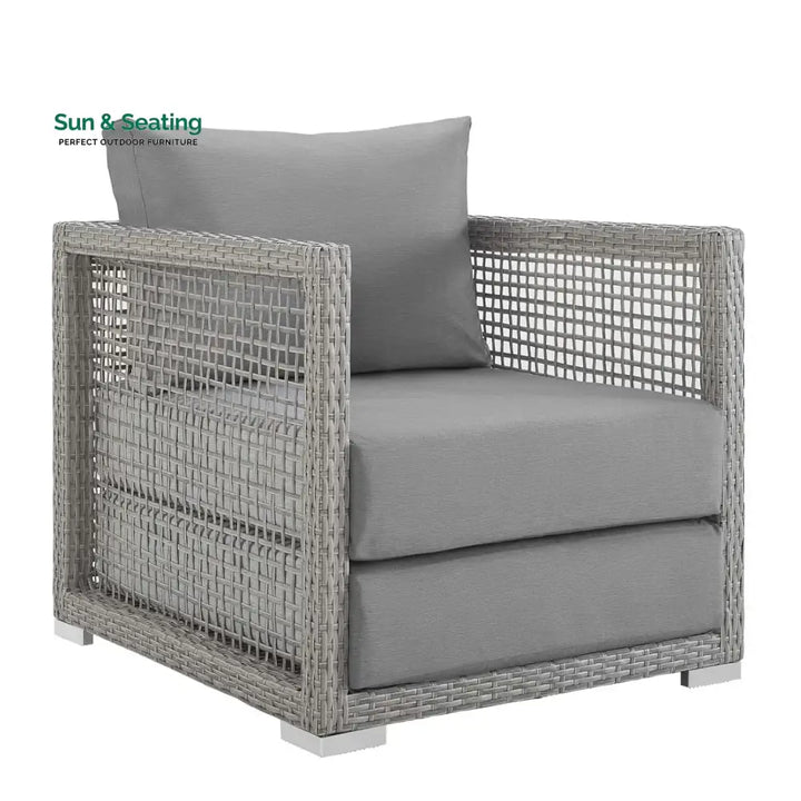 Aarini Outdoor Wicker Woven 6 Pieces Sectional Patio Furniture Set Sofa Set