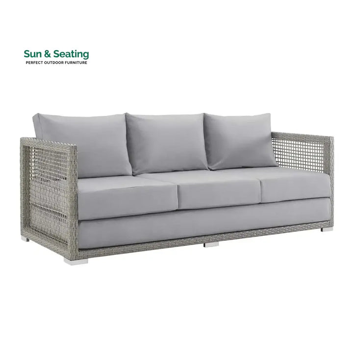 Aarini Outdoor Wicker Woven 6 Pieces Sectional Patio Furniture Set Sofa Set