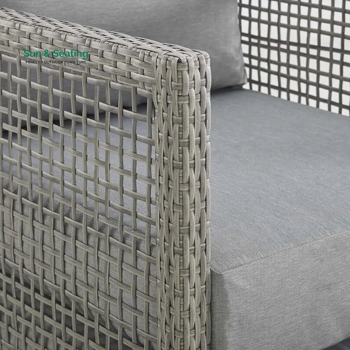 Aarini Outdoor Wicker Woven 6 Pieces Sectional Patio Furniture Set Sofa Set