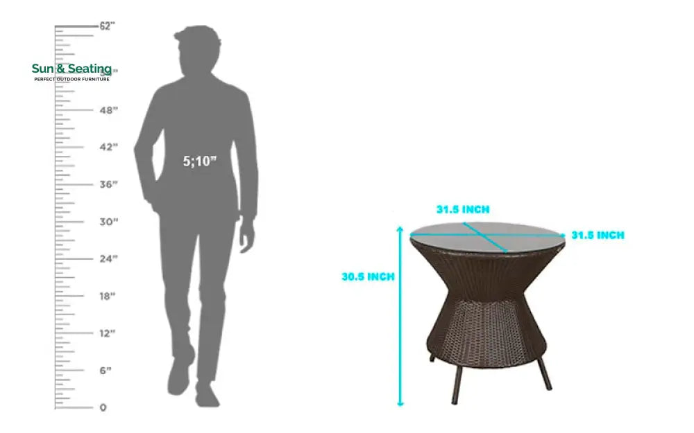 Aaru Outdoor Patio Seating Set 4 Chairs and 1 Table Set (Dark Brown) Coffee Table Sets