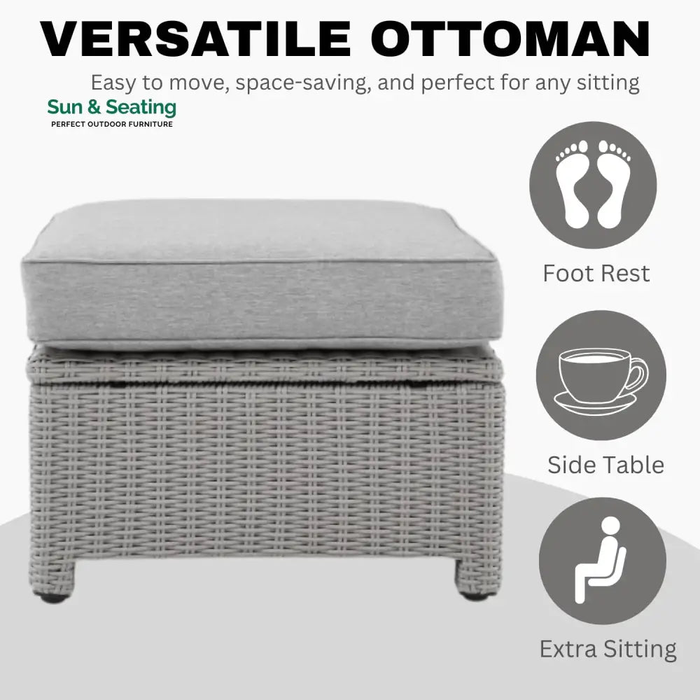 Abeni 7 Piece Outdoor Wicker Conversation Furniture Set Sofa Set