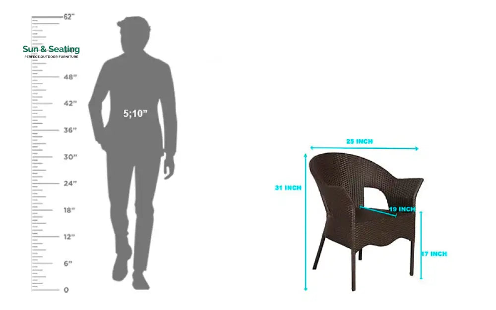 Ace Outdoor Patio Seating Set 4 Chairs and 1 Table Set (Dark Brown) Coffee Table Sets