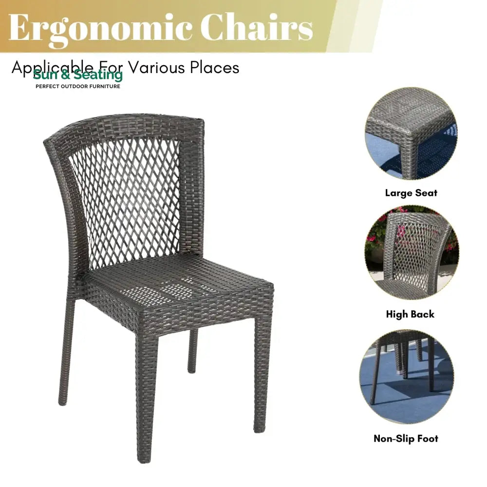 Adeela Outdoor All-Weather Resistant Rattan Wicker 5-Piece Dining Set Dining Set