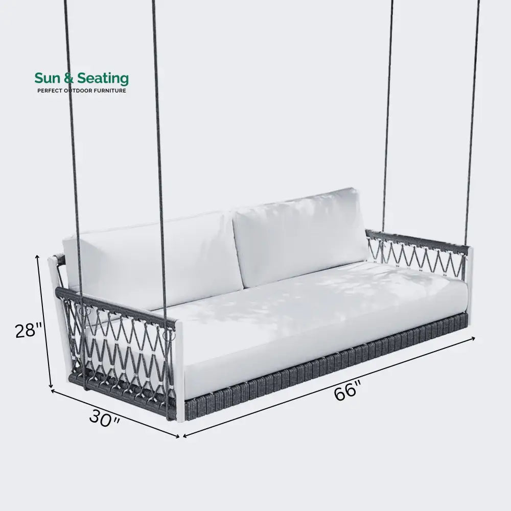 Adelita Three Seater Hanging Swing Without Stand For Balcony Garden Swing Braid &amp; Rope Swings