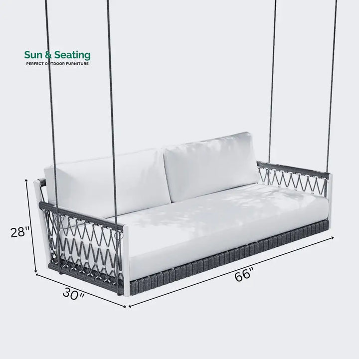 Adelita Three Seater Hanging Swing Without Stand For Balcony Garden Swing Braid &amp; Rope Swings