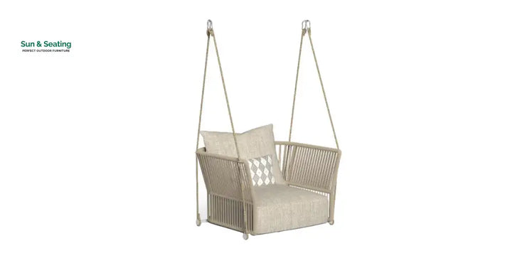 Afon Single Seater Hanging Swing Without Stand For Balcony Garden Swing Beige Swings