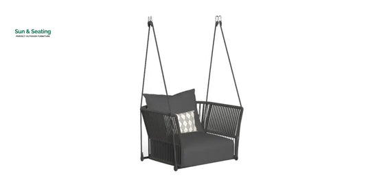 Afon Single Seater Hanging Swing Without Stand For Balcony Garden Swing Grey Swings