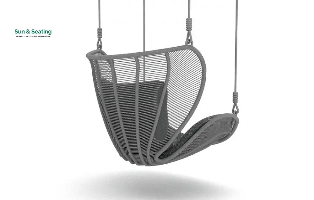 Agata Single Seater Hanging Swing Without Stand For Balcony Garden Swing (Dark Grey) Swings