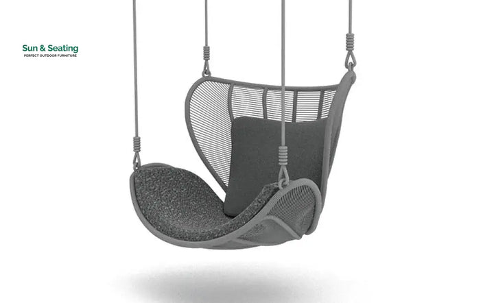 Agata Single Seater Hanging Swing Without Stand For Balcony Garden Swing (Dark Grey) Swings