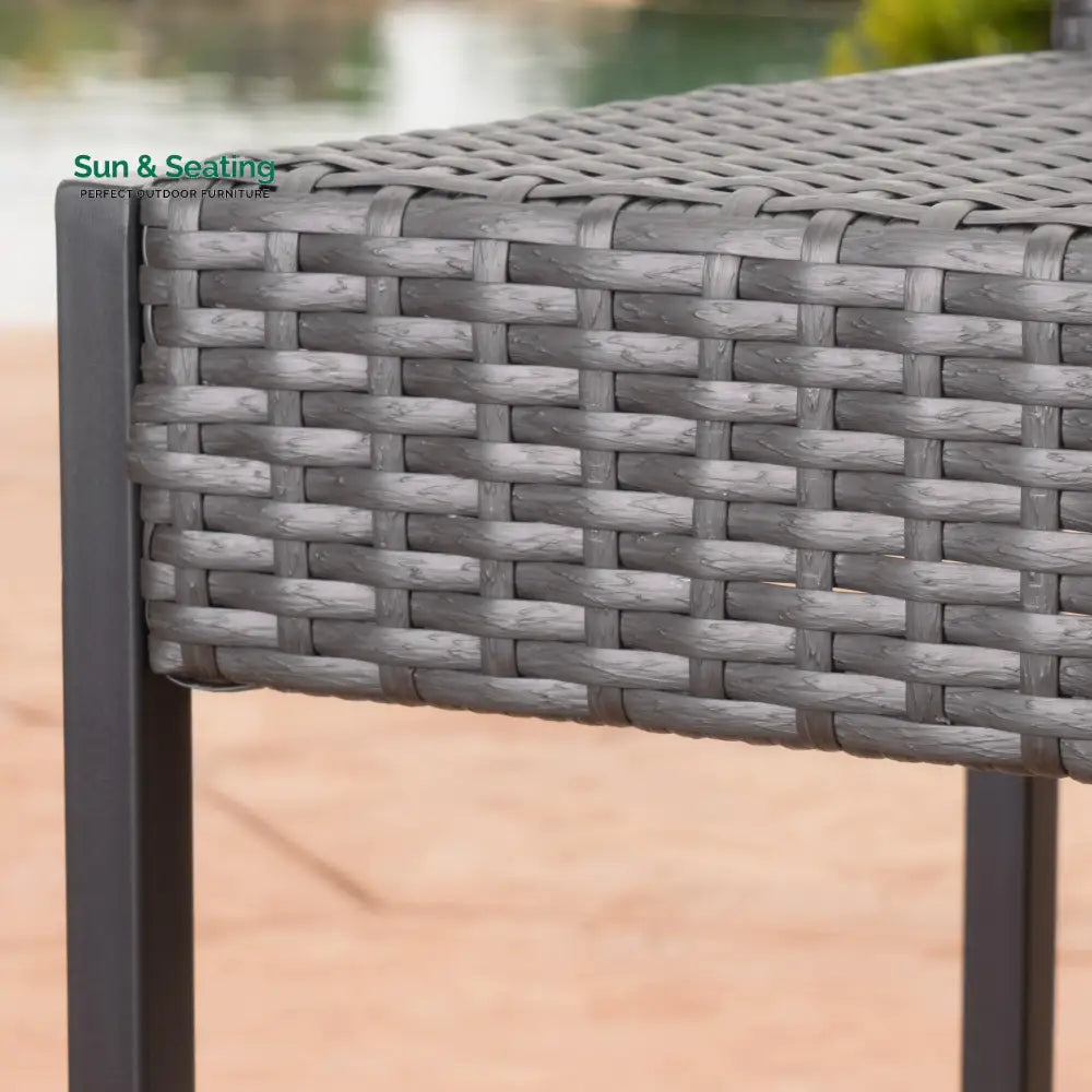 Agnese Outdoor Patio Bar Chair 4 Chairs For Balcony (Grey) Bar Sets