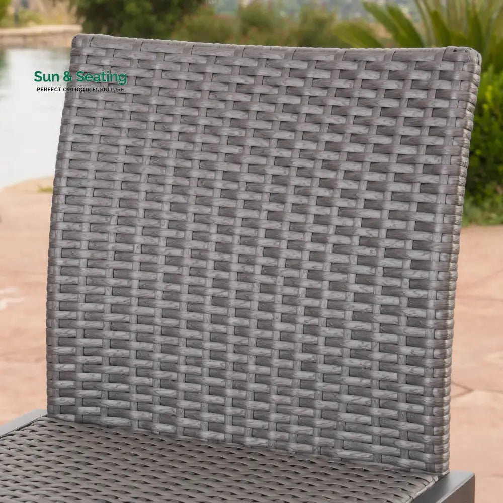 Agnese Outdoor Patio Bar Chair 4 Chairs For Balcony (Grey) Bar Sets