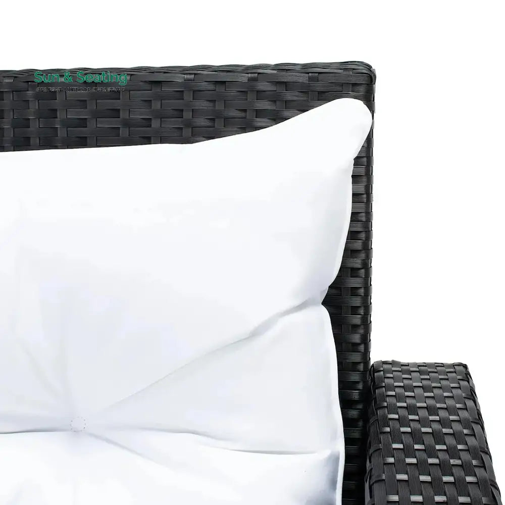 Agnieszka 5-Piece Wicker Patio Conversation Set (Black/White) Sofa Set