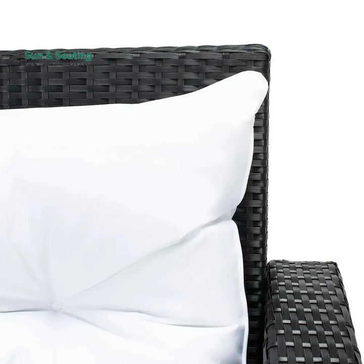 Agnieszka 5-Piece Wicker Patio Conversation Set (Black/White) Sofa Set