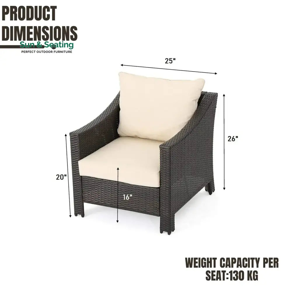 Ai Diya 1-Piece Outdoor Wicker Single Seater Sofa Sofa Set