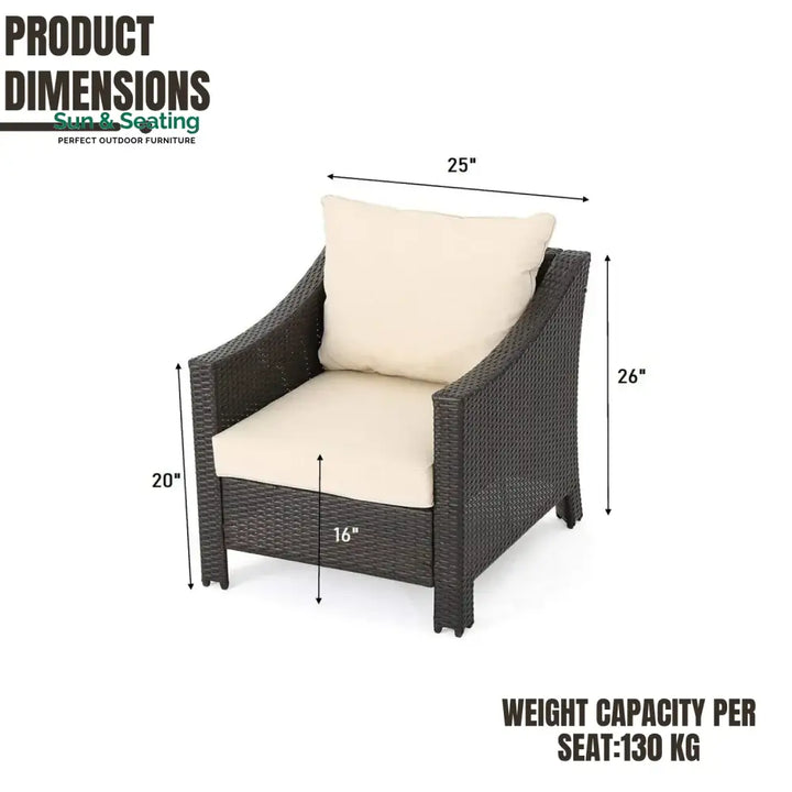 Ai Diya 1-Piece Outdoor Wicker Single Seater Sofa Sofa Set