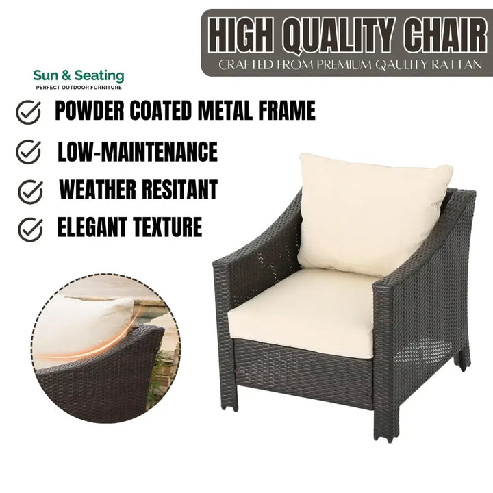 Ai Diya 1-Piece Outdoor Wicker Single Seater Sofa Sofa Set
