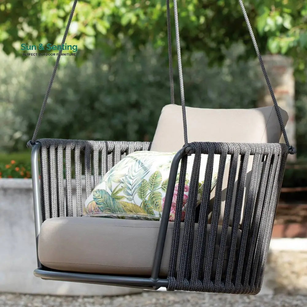 Airmood Single Seater Hanging Swing Without Stand For Balcony Garden Swing (Grey) Swings