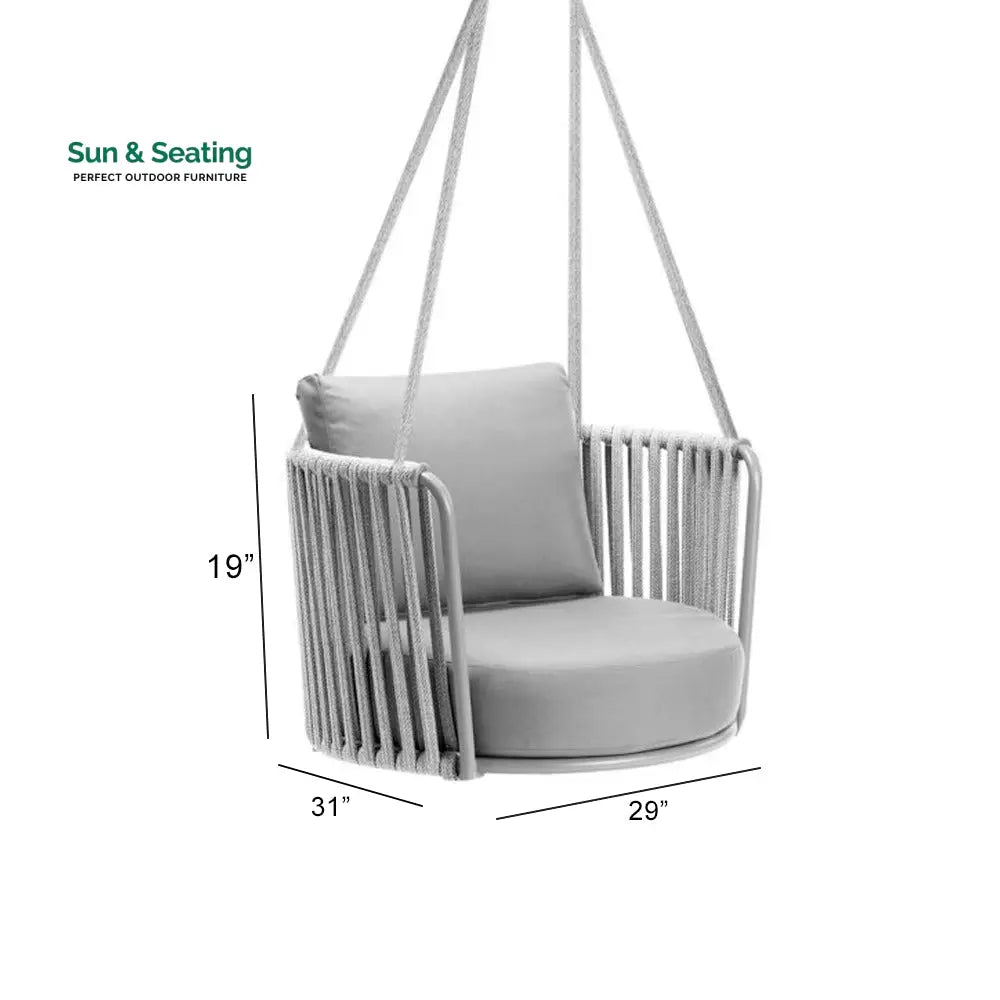Airmood Single Seater Hanging Swing Without Stand For Balcony Garden Swing (Grey) Swings