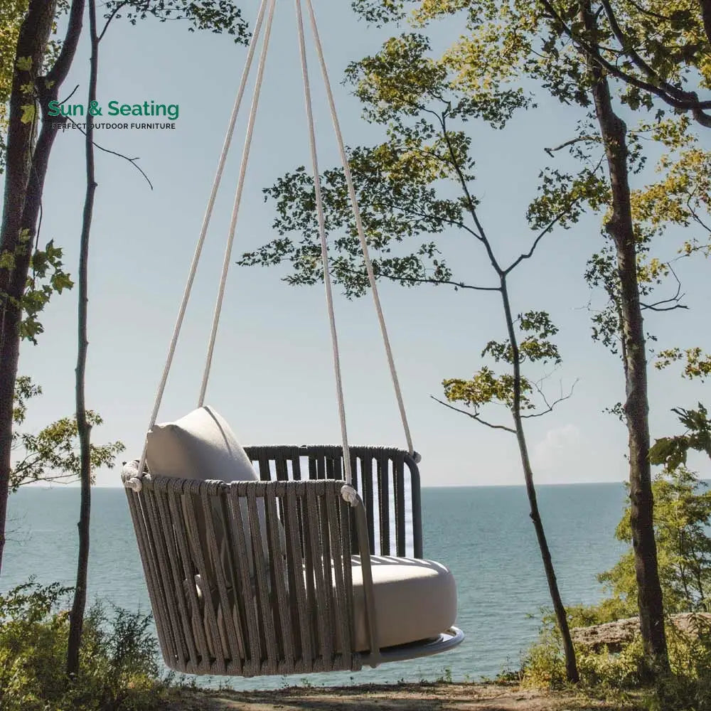 Airmood Single Seater Hanging Swing Without Stand For Balcony Garden Swing (Grey) Swings