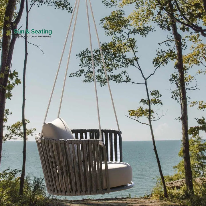 Airmood Single Seater Hanging Swing Without Stand For Balcony Garden Swing (Grey) Swings