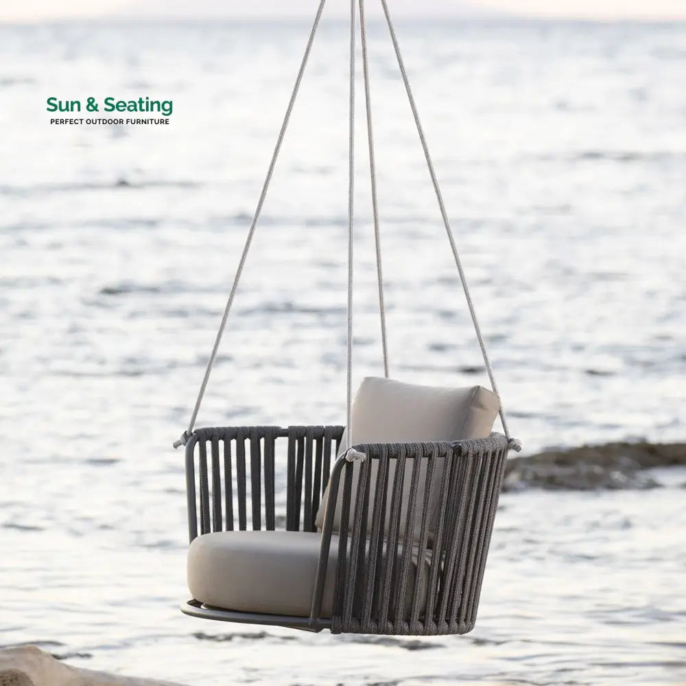 Airmood Single Seater Hanging Swing Without Stand For Balcony Garden Swing (Grey) Swings