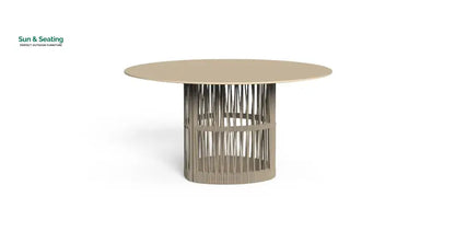 Akin Outdoor Patio Seating Set 4 Chairs and 1 Table Set (Cream) Braided & Rope Coffee Table Sets