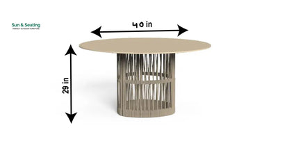 Akin Outdoor Patio Seating Set 4 Chairs and 1 Table Set (Cream) Braided & Rope Coffee Table Sets