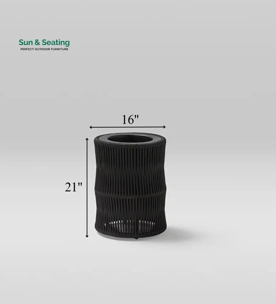 Alais Outdoor Planter For Garden Balcony (Black) Braided &amp; Rope Planter