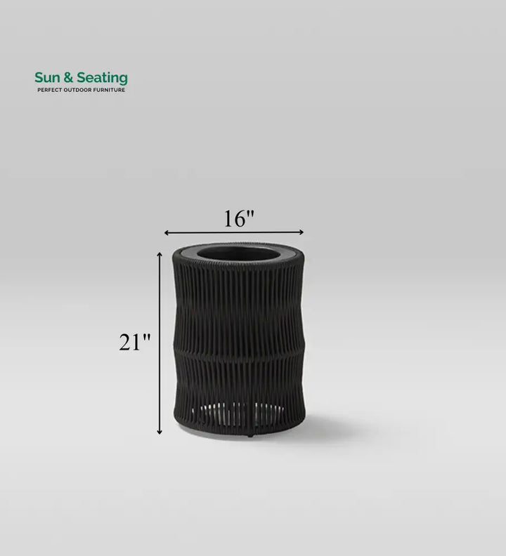 Alais Outdoor Planter For Garden Balcony (Black) Braided &amp; Rope Planter