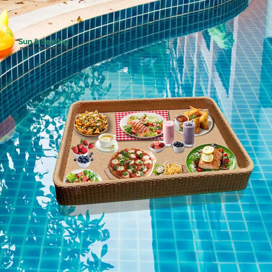 Alarico Luxury Floating Serving Tray For Swimming Pool -Honey (Rectangle) Floating Tray