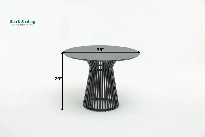 Alba Outdoor Patio Dining Set 4 Chairs and 1 Table (Grey) Dining sets