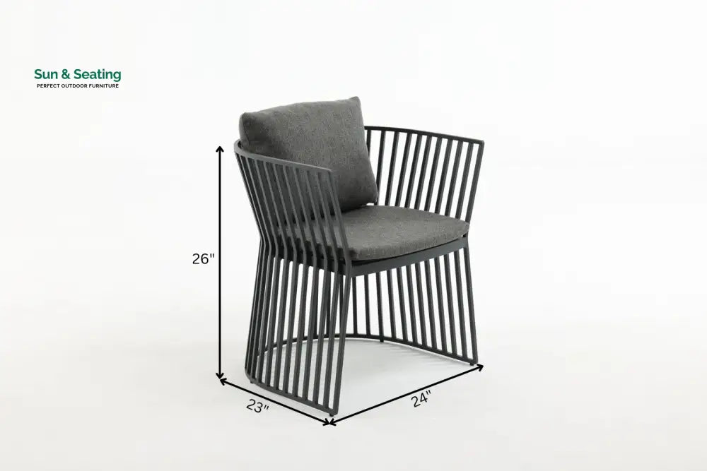 Alba Outdoor Patio Dining Set 4 Chairs and 1 Table (Grey) Dining sets