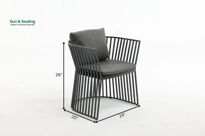 Alba Outdoor Patio Dining Set 4 Chairs and 1 Table (Grey) Dining sets