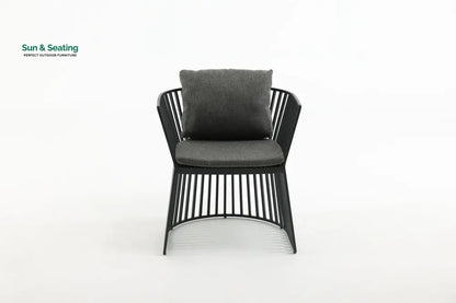 Alba Outdoor Patio Dining Set 4 Chairs and 1 Table (Grey) Dining sets