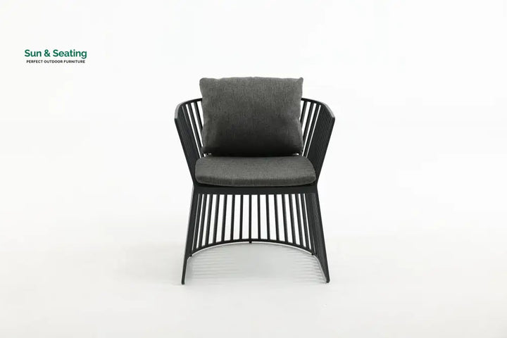 Alba Outdoor Patio Dining Set 4 Chairs and 1 Table (Grey) Dining sets