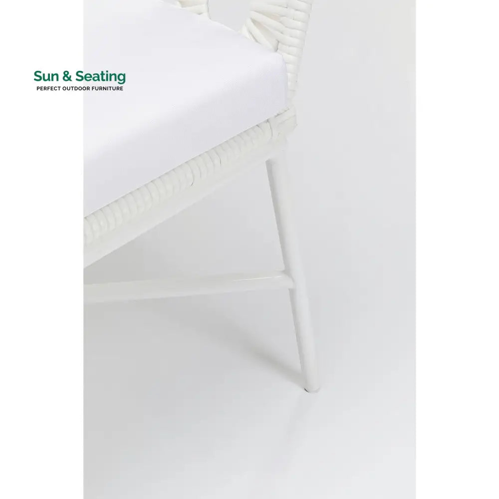 Alban Outdoor Garden Balcony Single Seater Sofa (White) Sofa Sets
