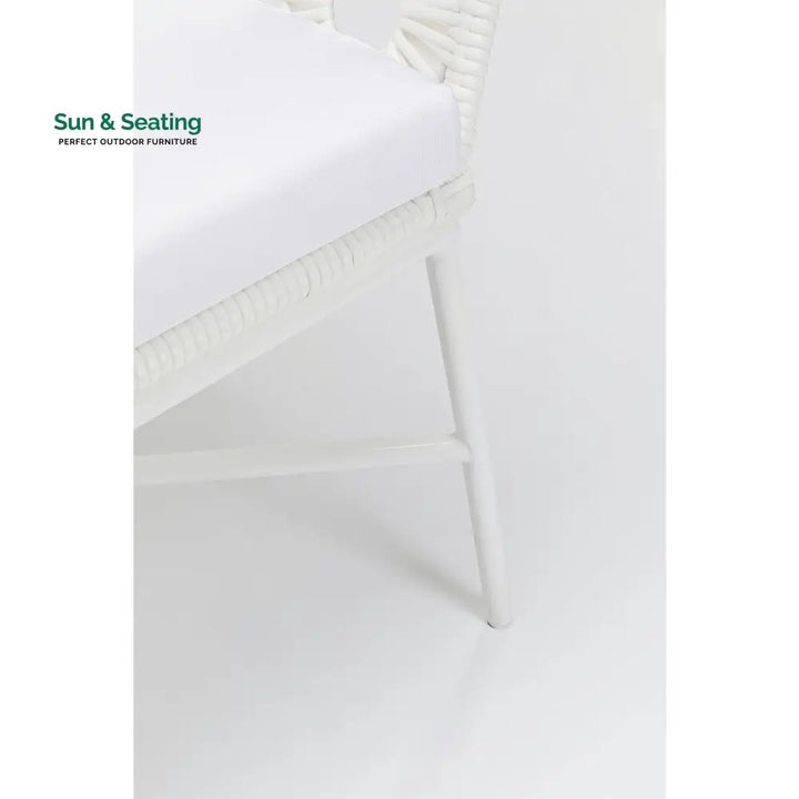 Alban Outdoor Garden Balcony Single Seater Sofa (White) Sofa Sets