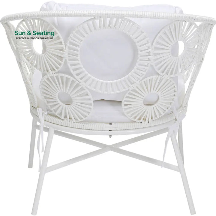 Alban Outdoor Garden Balcony Single Seater Sofa (White) Sofa Sets