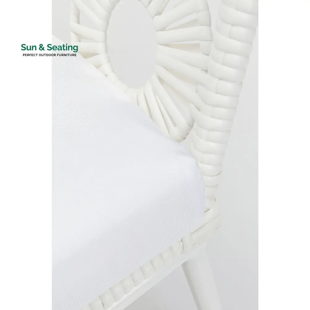 Alban Outdoor Garden Balcony Single Seater Sofa (White) Sofa Sets