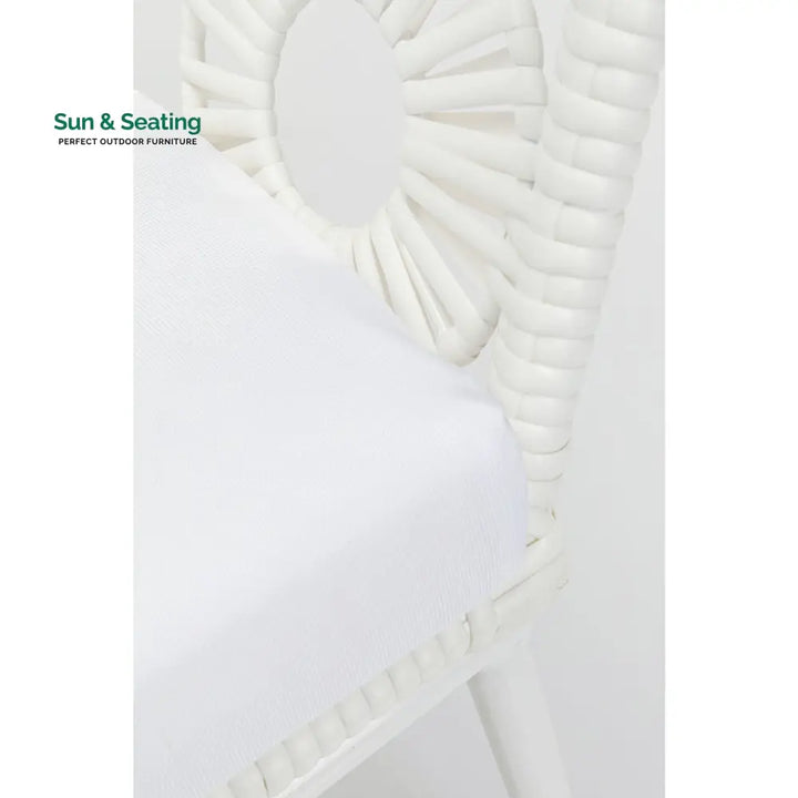 Alban Outdoor Garden Balcony Single Seater Sofa (White) Sofa Sets