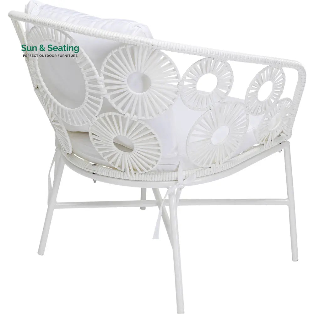 Alban Outdoor Garden Balcony Single Seater Sofa (White) Sofa Sets