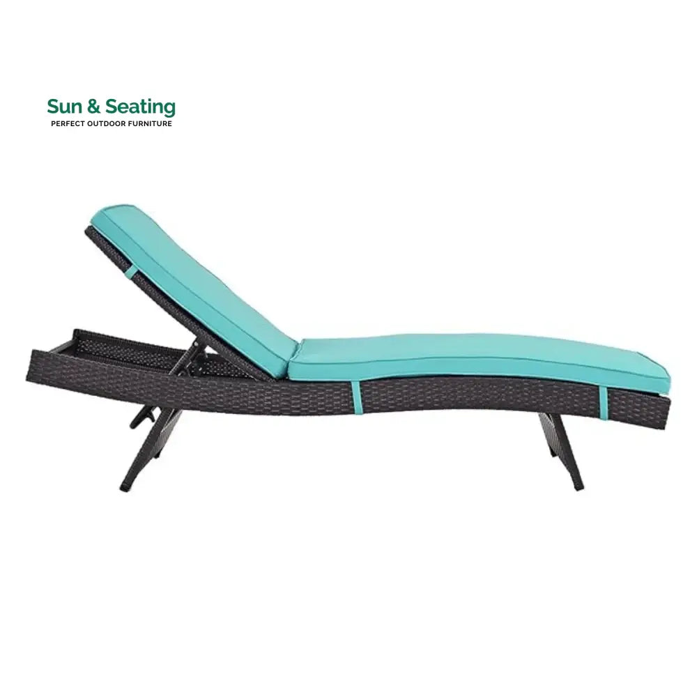 Aleida Outdoor Rattan Wicker Chaise Lounger For Poolside Lounger Set