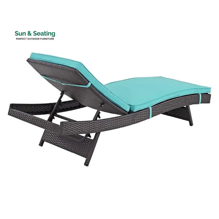 Aleida Outdoor Rattan Wicker Chaise Lounger For Poolside Lounger Set