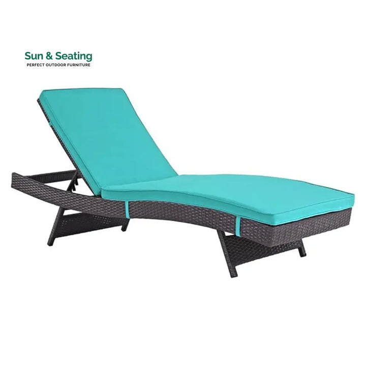 Aleida Outdoor Rattan Wicker Chaise Lounger For Poolside Lounger Set