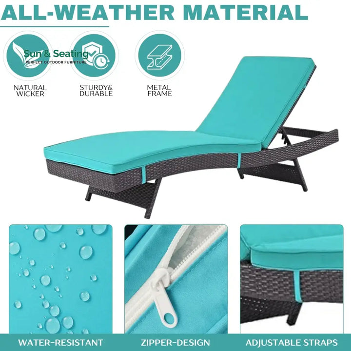 Aleida Outdoor Rattan Wicker Chaise Lounger For Poolside Lounger Set