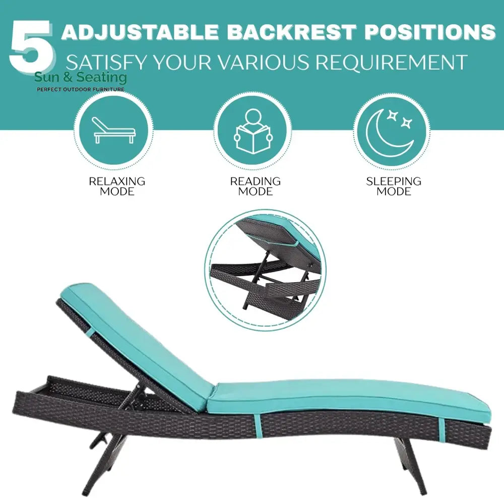 Aleida Outdoor Rattan Wicker Chaise Lounger For Poolside Lounger Set