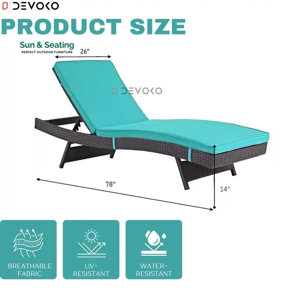 Aleida Outdoor Rattan Wicker Chaise Lounger For Poolside Lounger Set